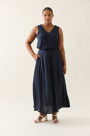 Isle of Mine Oline Pleat Skirt - Navy