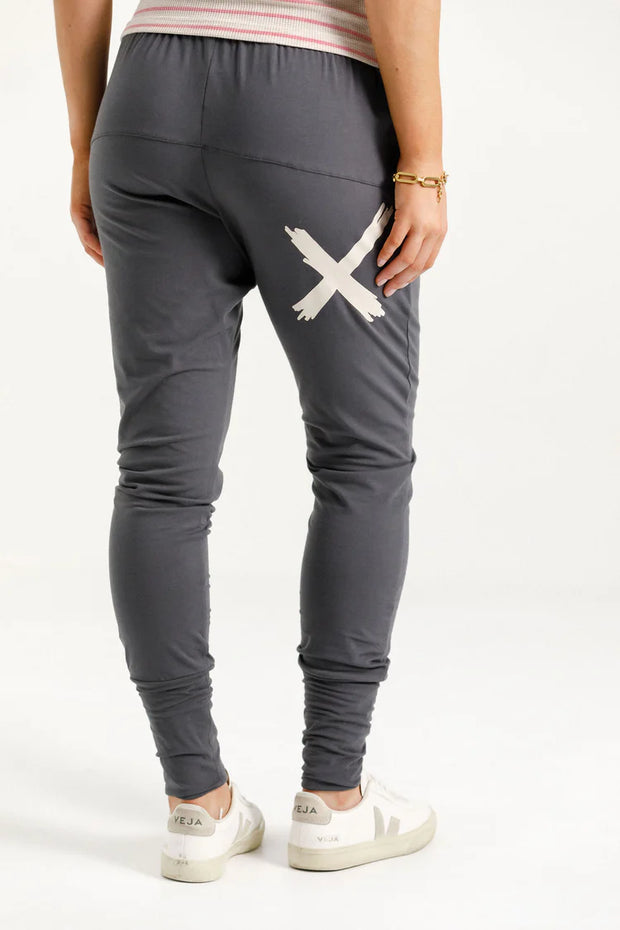 Home-lee Apartment Pants - Graphite With Ivory X