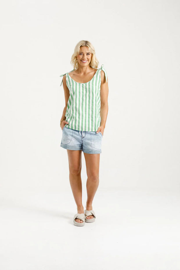 Home-lee Andi Top - Apple Stripes