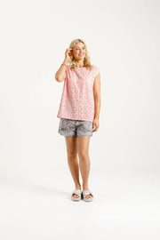 Home-lee Daisy Top - Pink Blooms