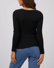 Silent Theory Hazel Long Sleeve Tee - Black