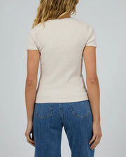 Silent Theory Bella Crop Tee - Oatmeal