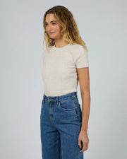Silent Theory Bella Crop Tee - Oatmeal