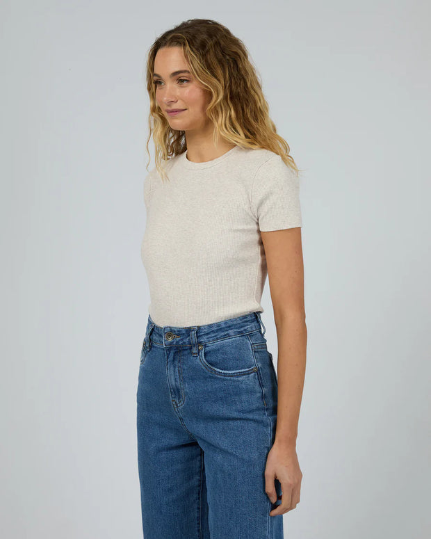 Silent Theory Bella Crop Tee - Oatmeal