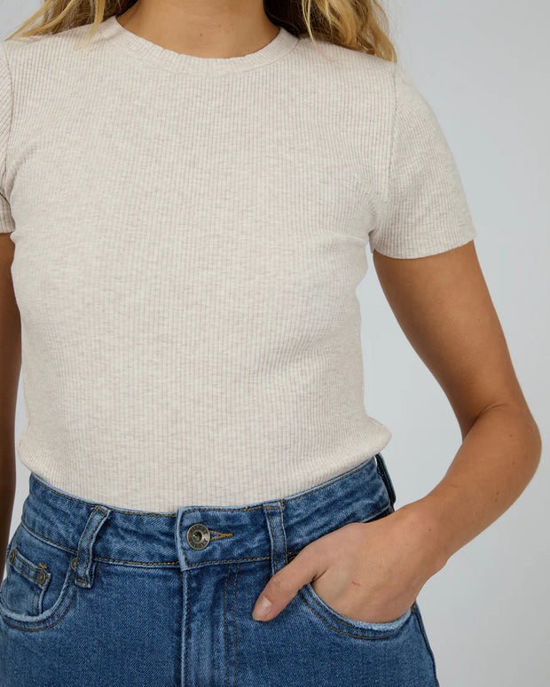 Silent Theory Bella Crop Tee - Oatmeal