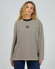 Silent Theory Stripe Long Sleeve Tee - Black