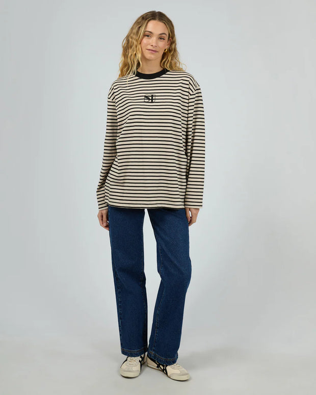 Silent Theory Stripe Long Sleeve Tee - Black