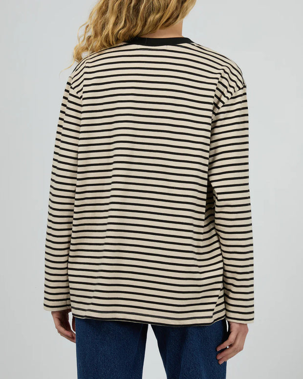 Silent Theory Stripe Long Sleeve Tee - Black
