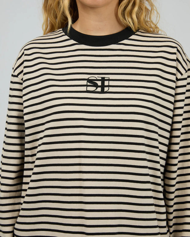Silent Theory Stripe Long Sleeve Tee - Black