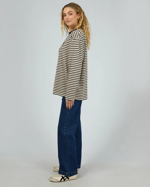 Silent Theory Stripe Long Sleeve Tee - Black