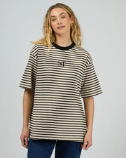 Silent Theory Stripe Short Sleeve Tee - Black