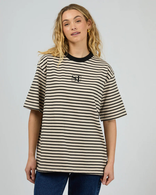 Silent Theory Stripe Short Sleeve Tee - Black