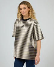 Silent Theory Stripe Short Sleeve Tee - Black