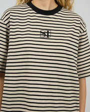 Silent Theory Stripe Short Sleeve Tee - Black