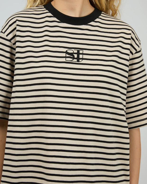 Silent Theory Stripe Short Sleeve Tee - Black