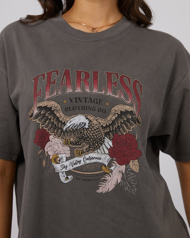 All About Eve Fearless Oversized Tee - Charcoal