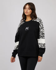 All About Eve Parker Panelled Crew - Black