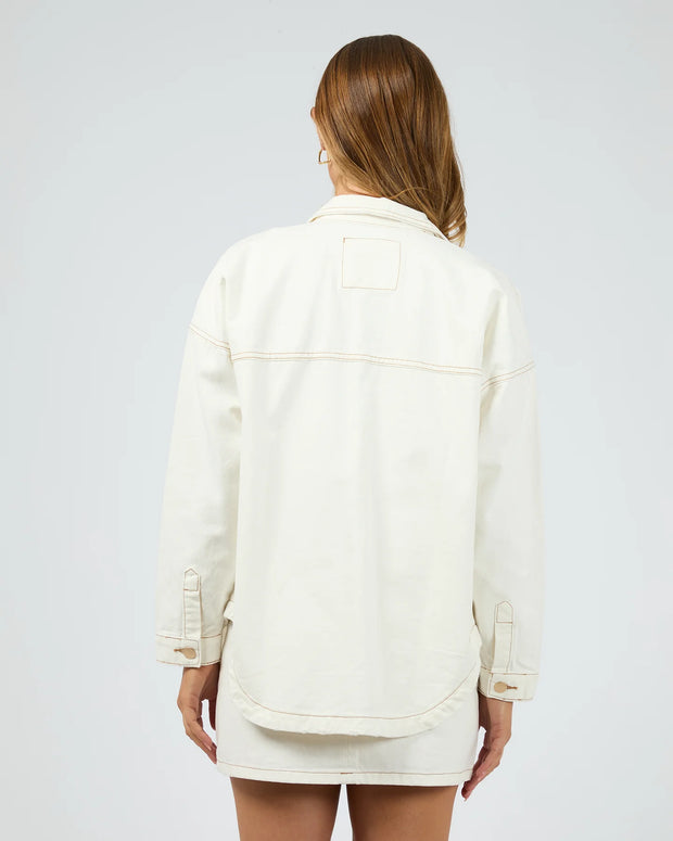 All About Eve Coco Denim Shacket - Vintage White