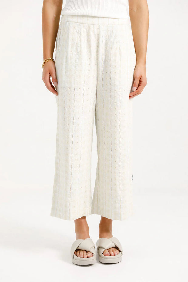 Home-lee Zoe Pants - Cream Daisies