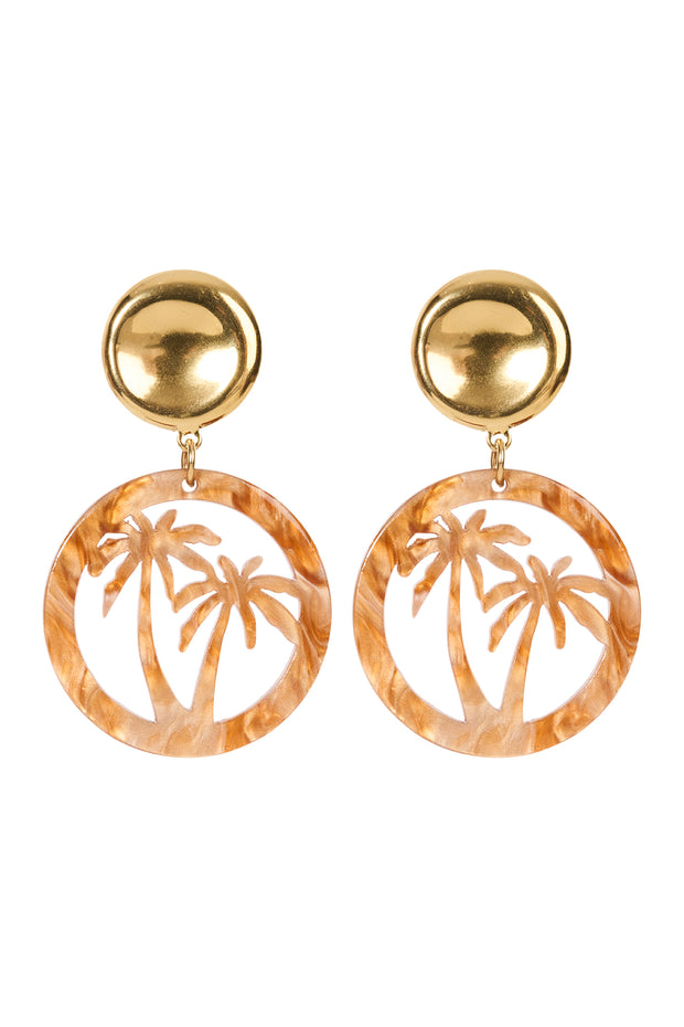 Haven Haiti Palms Earring - Tan Haiti Earrings