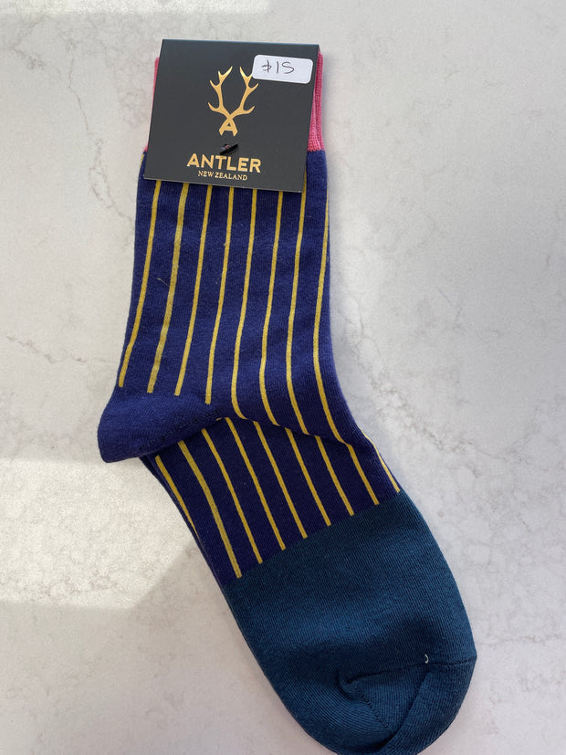 Antler Pin Stripe Sock