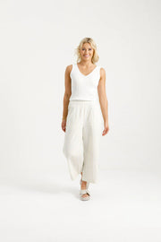 Home-lee Zoe Pants - Cream Daisies