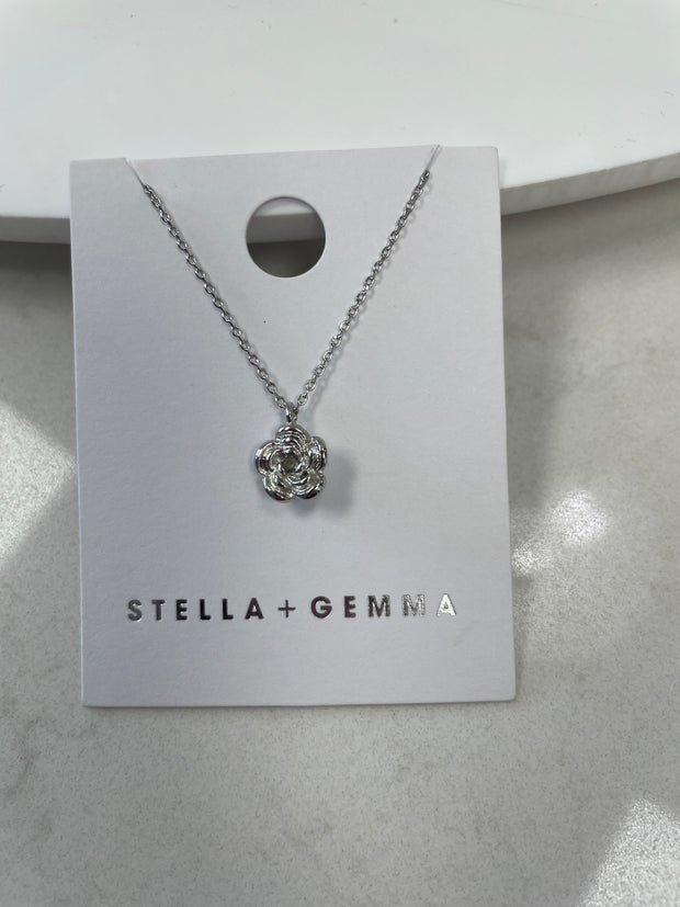 Stella + Gemma Flower Necklaces - Gold & Silver Silver