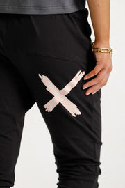Home-lee Apartment Pants - Black With Blossom Daisy X