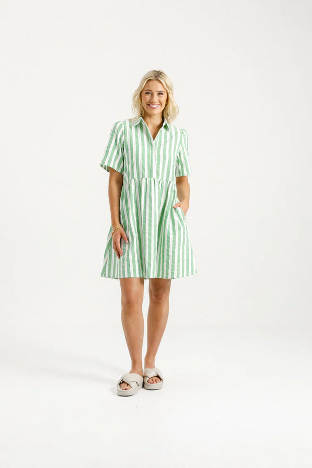 Home-lee Cleo Mini Dress - Apple Stripes