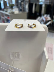 Stella + Gemma Gemstone Gold Hoops - Purple & Pink