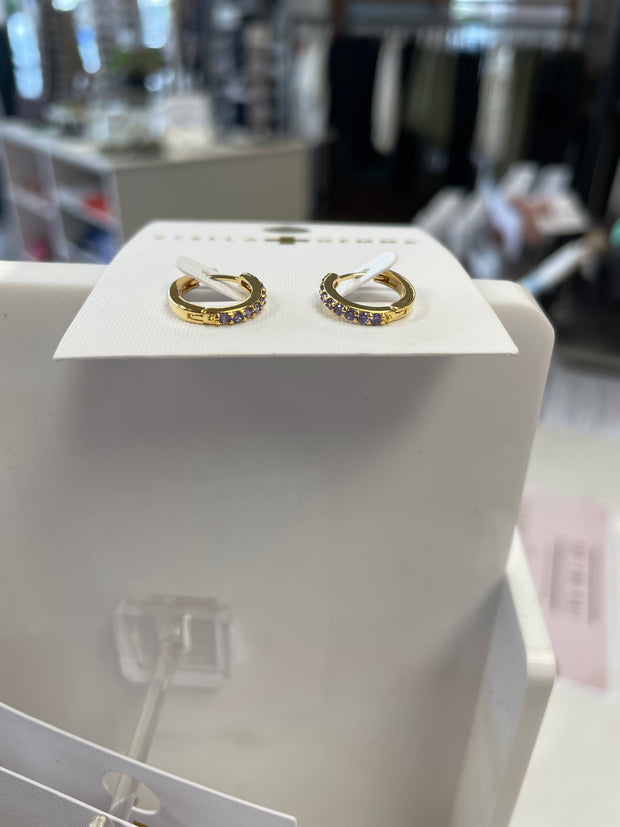 Stella + Gemma Gemstone Gold Hoops - Purple & Pink