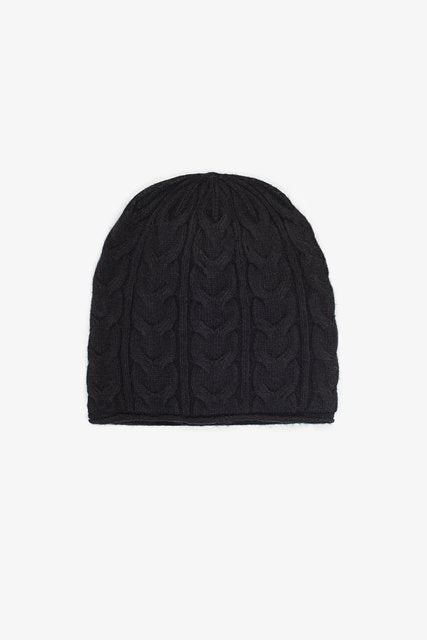 Antler Cable Beanie - Black