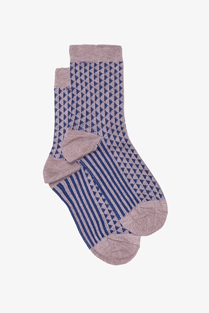 Antler Stripes & Tri Sock - Lilac