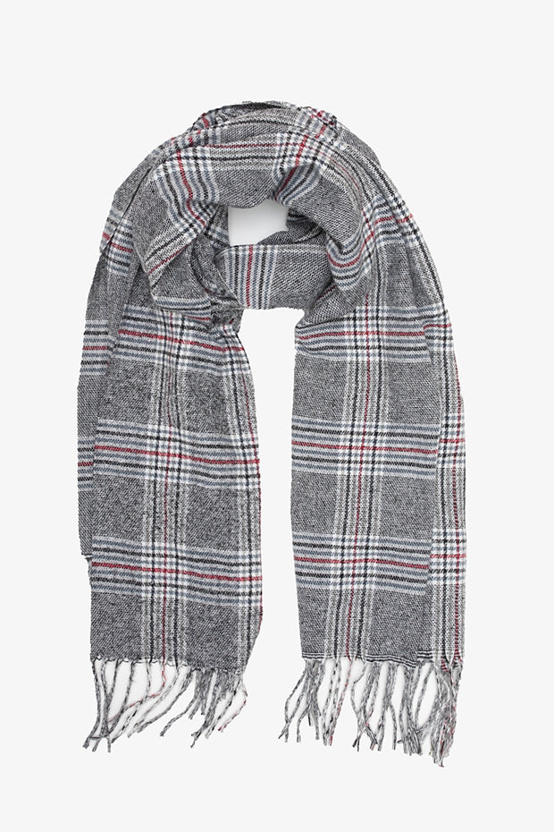 Antler Glen Check Scarf - Grey Ember