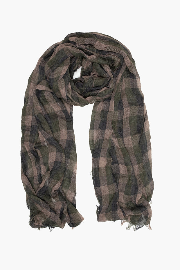 Antler Jackson Check Scarf - Pine