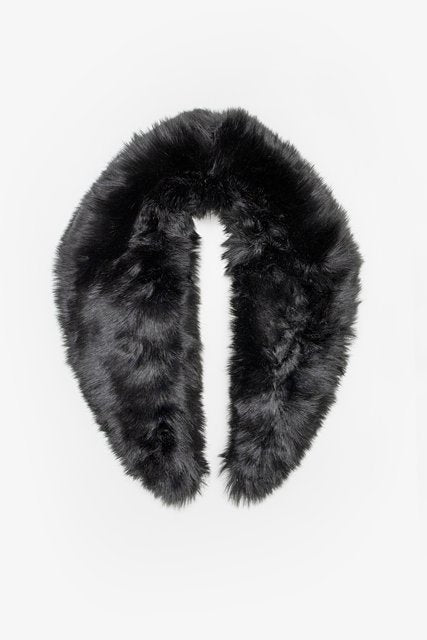 Antler Faux Fur Collar Shrug - Black