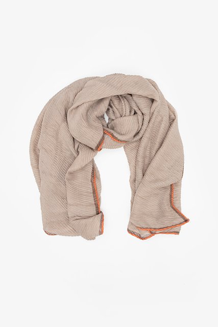 Antler Textured Taupe Scarf With Lurex