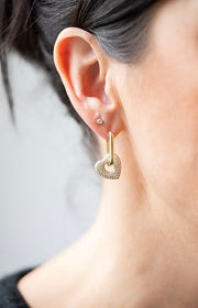 Antler Sweetheart Hoop Earring Gold