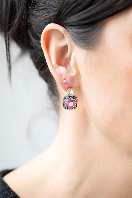 Antler Tickled Pink Crystal Earring