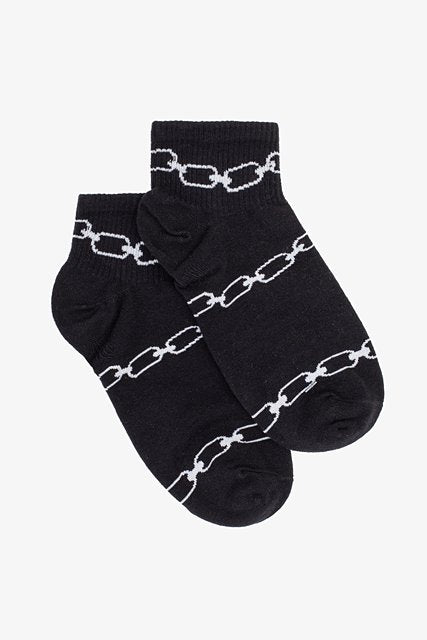 Antler Ankle Sock - Black Chain