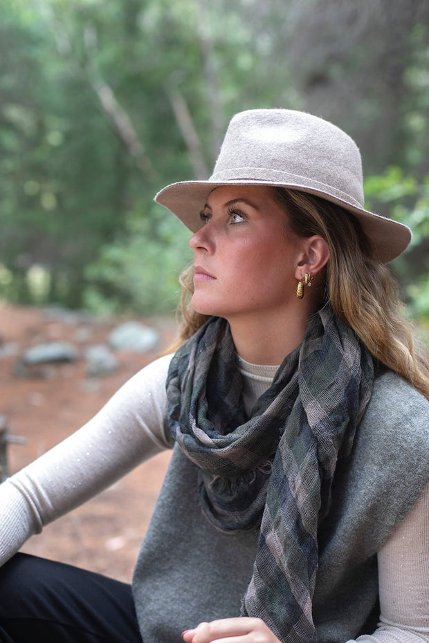 Antler Jackson Check Scarf - Pine