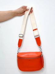 Lemon Tree Dani Leather Bag - Aperol With Natural Strap