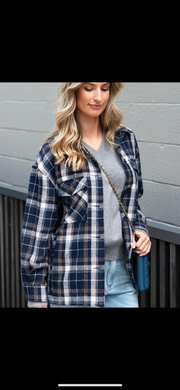 Stella + Gemma Becca Shacket - Navy Check