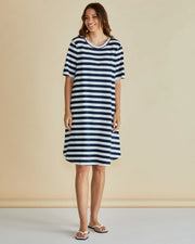 Betty Basics Eloise T-Shirt Dress - Navy Stripe