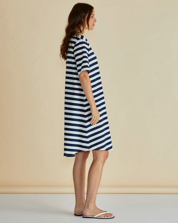 Betty Basics Eloise T-Shirt Dress - Navy Stripe