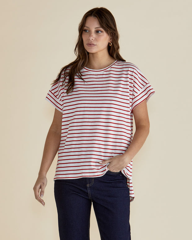 Betty Basics Willa Tee - Red Stripe