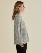 Betty Basics Brixley Long Sleeve Top - Black Stripe