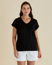 Betty Basics Ayla V-neck Tee - Black