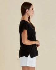 Betty Basics Ayla V-neck Tee - Black