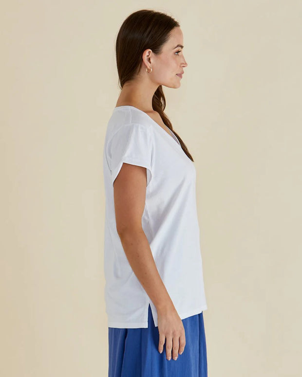 Betty Basics Ayla V-neck Tee - White